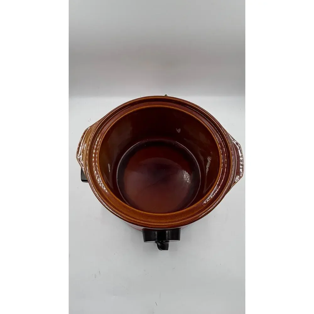 Vintage 1970s Orange Rival Crock-Pot Slow Cooker and Plastic Lid